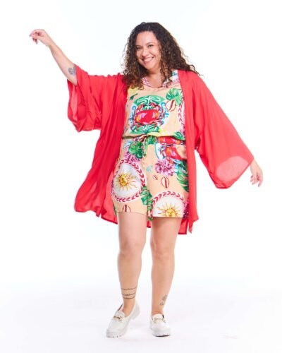 Conjunto 3 Peças = Shorts + Kimono + Regata