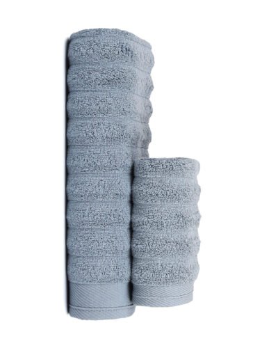 Jogo de Toalha (Banho + Rosto) Aura Azul Escuro Algodão