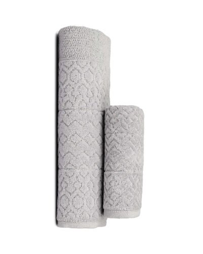 Jogo de Toalha (Banho + Rosto) Loft Cinza Claro Algodão