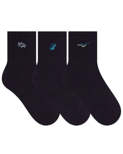 3 Pares Meia Cano Baixo Preta (Veste do 39 ao 43)