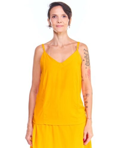 Blusa de Alça Amarela de Viscose