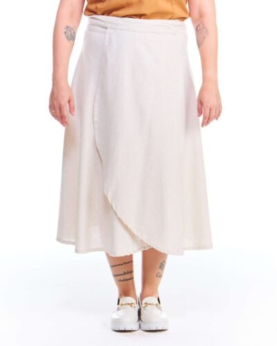 Saia Pareô Linho Cru Midi